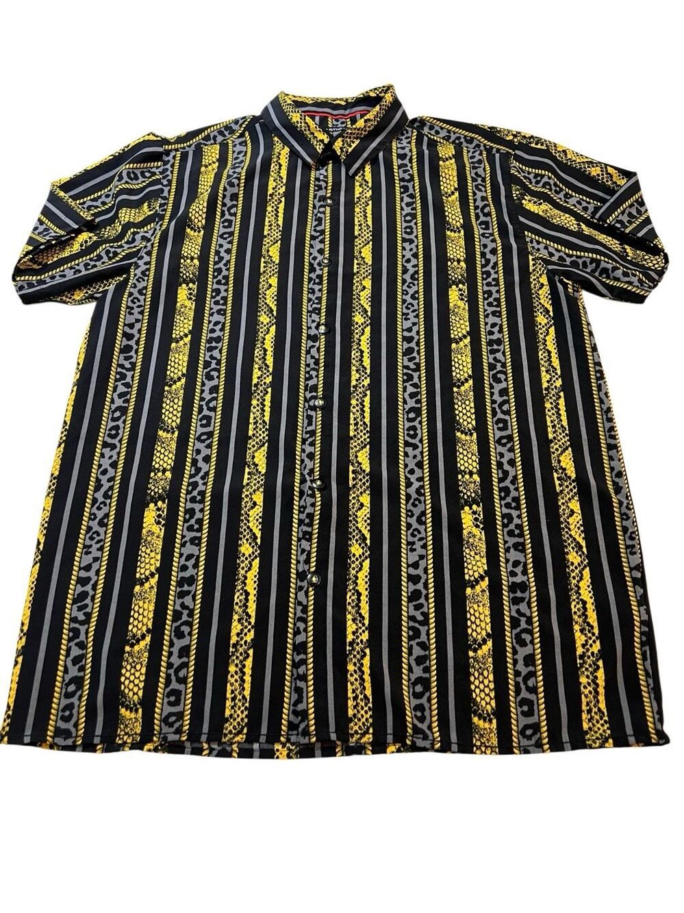 Drill Clothing Company Stretch Animal Print Button Up Shirt Multicolor Large
